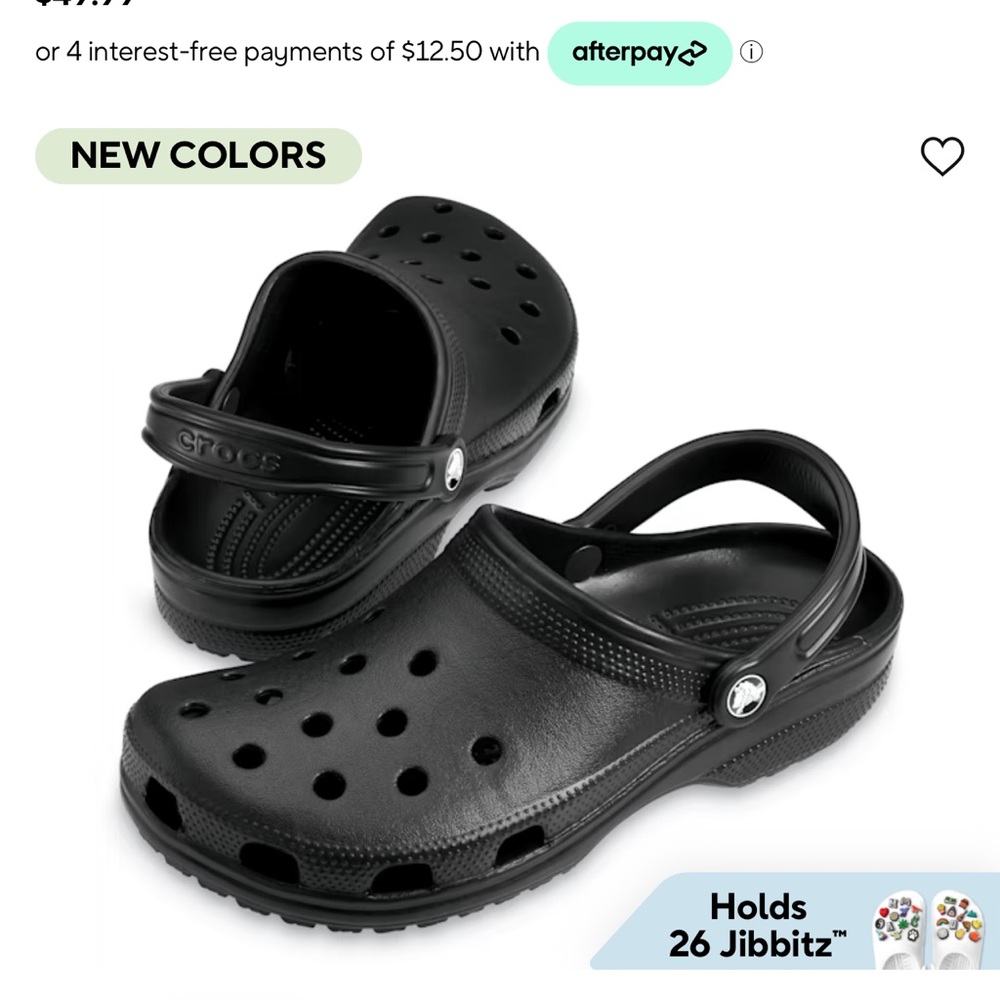 Brand New Classic Black Crocs.